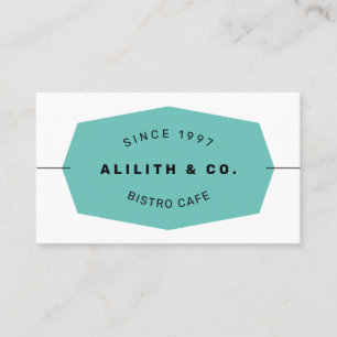 Turquoise Simple Sans Serif Font Business Card