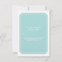 Turquoise Simply Elegant Response Card