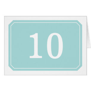 Turquoise Simply Elegant Table Number Card