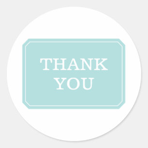 Turquoise Simply Elegant Thank You Stickers