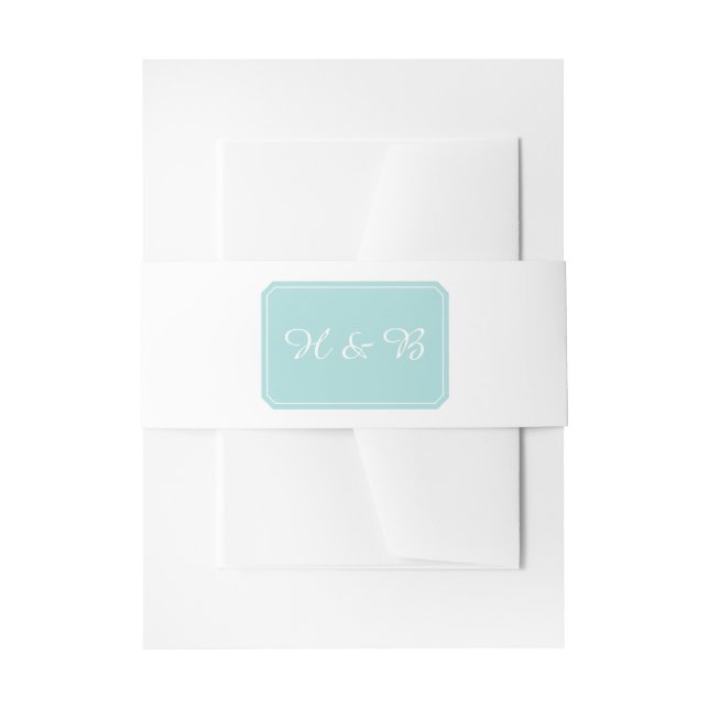 Turquoise Simply Elegant Wedding Belly Bands Invitation Belly Band (Front Example)