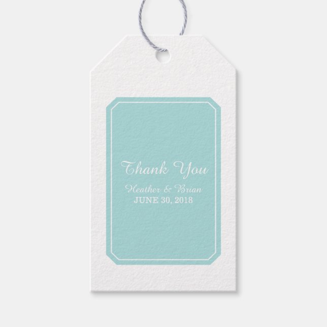 Turquoise Simply Elegant Wedding Gift Tags (Front)