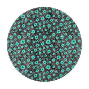 Turquoise Skulls and Sunflower Series Design 5 Cutting Board