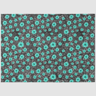 Turquoise Skulls and Sunflower Series Design 5 Tissue Paper