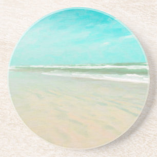 Turquoise Sky Beach Seascape Coaster