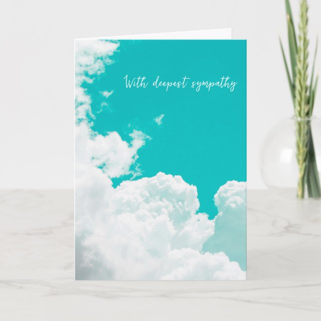 Turquoise Sky Clouds With Deepest Sympathy Card (Front)