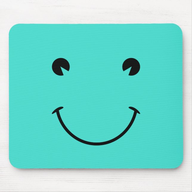 Turquoise  Smile Mouse Pad (Front)