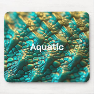 Turquoise Snake Scale Pattern Mousepad