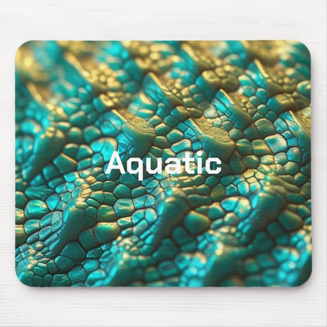 Turquoise Snake Scale Pattern Mousepad (Front)