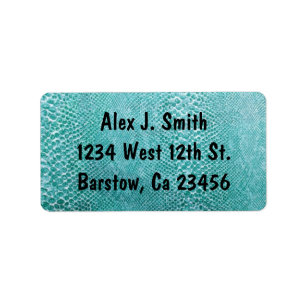 Turquoise Snake Skin Stylish Classy Elegant Label