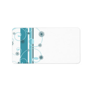 Turquoise Snowflakes Christmas Labels