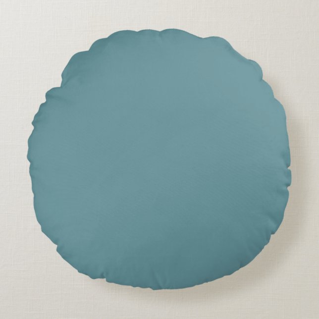 Turquoise Solid Color, Modern, Lovely, Simple Round Cushion (Front)