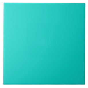 Turquoise solid colour ceramic tile