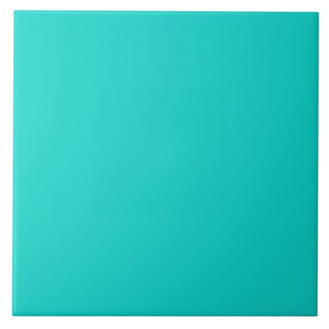 Turquoise solid colour ceramic tile (Front)