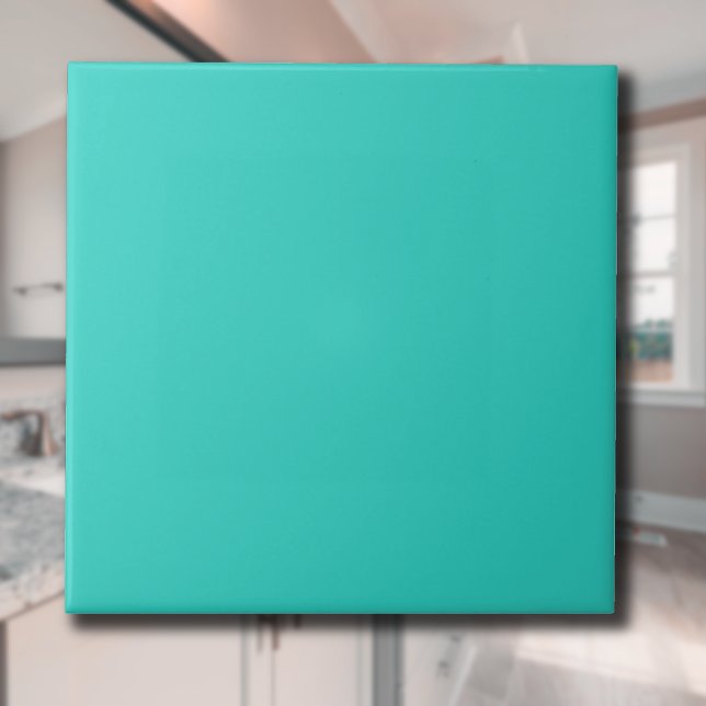 Turquoise Solid Colour | Classic Elegant Ceramic Tile (Creator Uploaded)