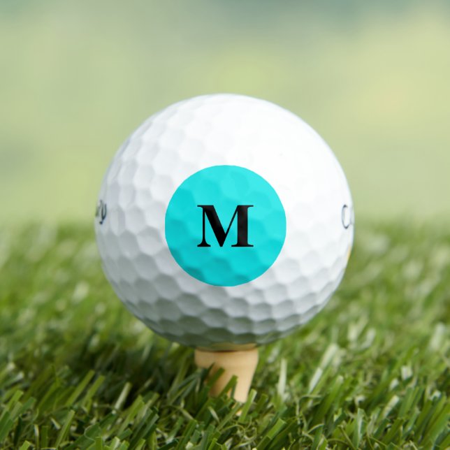 Turquoise Solid Colour Golf Balls (Insitu Tee)