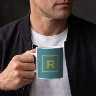 Turquoise Solid Colour Plain Personal Coffee Mug