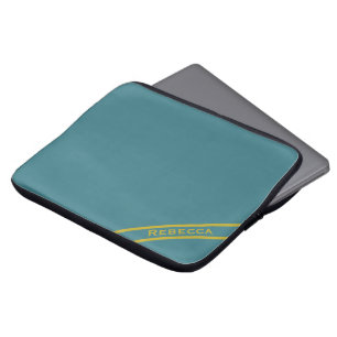 Turquoise Solid Colour Plain Personal Laptop Sleeve