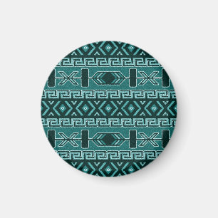 Turquoise Southwestern Tribal Aztec Pattern Magnet