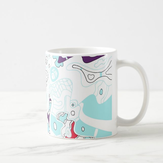 Turquoise Space, Abstract Art Mug (Right)