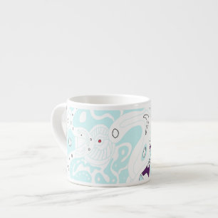 "Turquoise Space" Digital Abstract Art Poster Espresso Cup