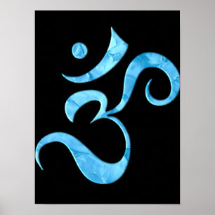 Turquoise Sparkle Om Poster