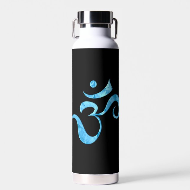 Turquoise Sparkle Om  Water Bottle (Front)