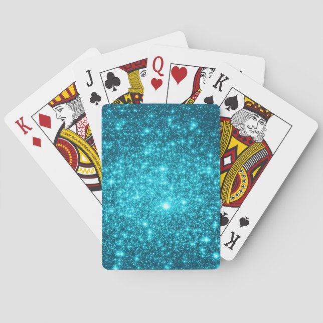 Turquoise Sparkle Playing Cards (Back)