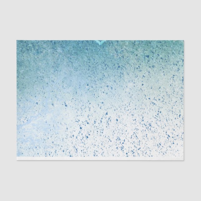 Turquoise Splatter Decoupage Tissue Paper (Front)