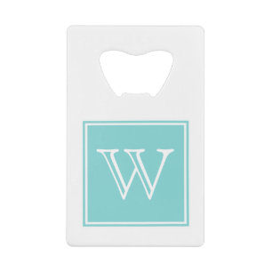 Turquoise Square Monogram Bottle Opener
