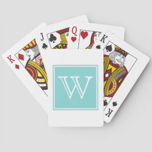 Turquoise Square Monogram Cards