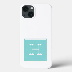 Turquoise Square Monogram iPhone 13 Case