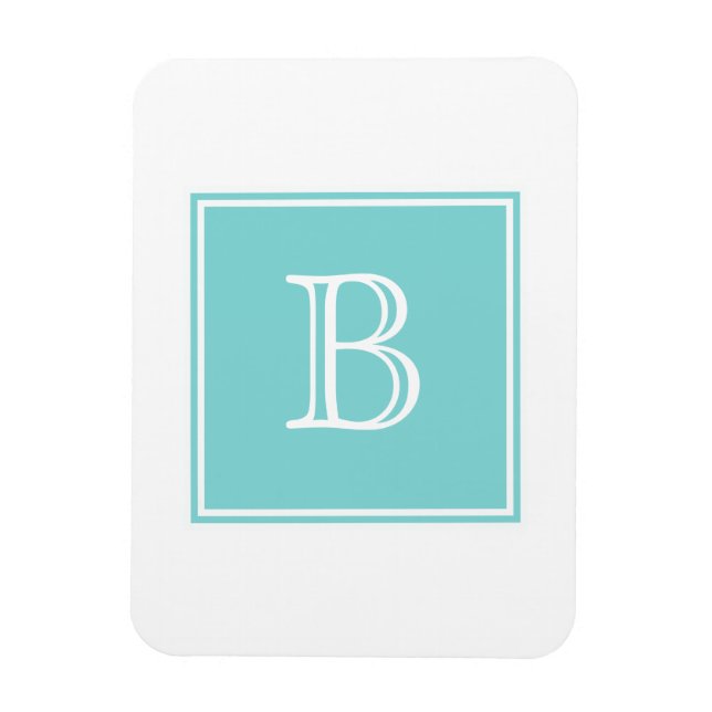 Turquoise Square Monogram Flexi Magnet (Vertical)