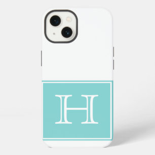 Turquoise Square Monogram iPhone Case