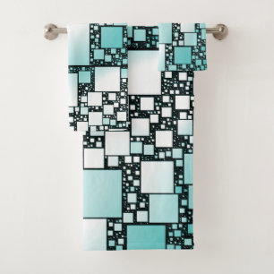 Turquoise Squared Bath Towels