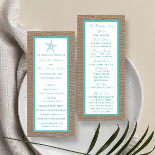 Turquoise Starfish Burlap Beach Wedding Collection Program
