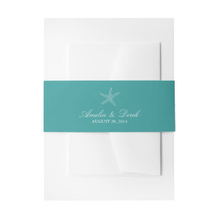 Turquoise Starfish Invitation Belly Band