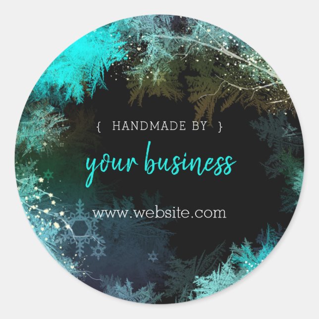 Turquoise Starry Forest Business Product Labels (Front)