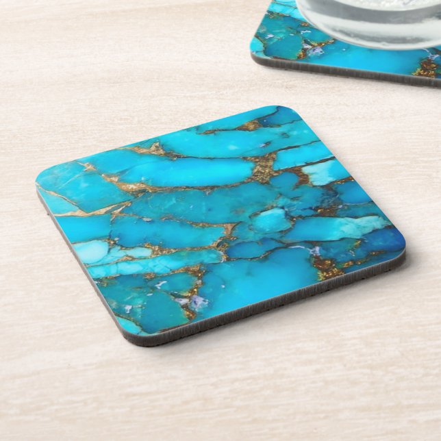 turquoise stone coaster (Left Side)