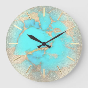 turquoise stone large clock