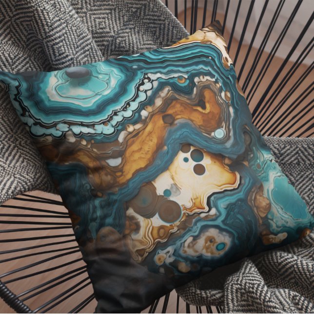 Turquoise Stone Look Geode Marble Cushion (Creator Uploaded)