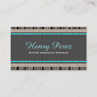 Turquoise Stone Rustic Wood Plain Business Cards