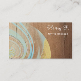 Turquoise Stone Rustic Wood Plain Business Cards