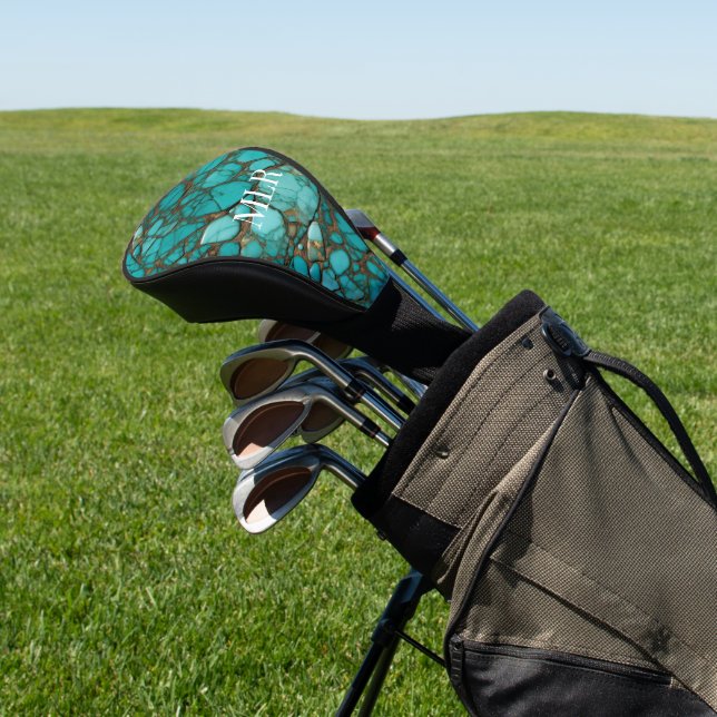 Turquoise Stones  Golf Head Cover (In Situ)