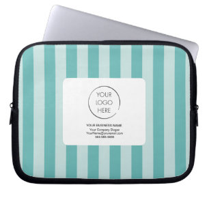 Turquoise Stripe Branded Logo Promotional Business Laptop Sleeve