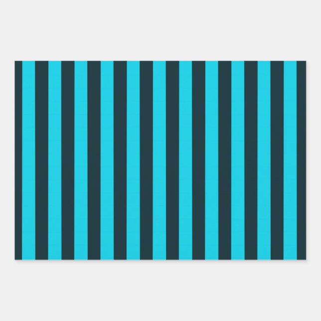 Turquoise striped wrapping paper (Front)