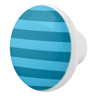 Turquoise Stripes Ceramic Knob
