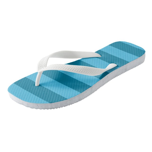 Turquoise Stripes Thongs (Angled)