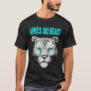 Turquoise Style Apres Ski Snow Leopard T-Shirt