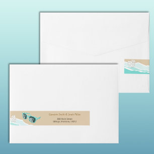 Turquoise Sun Glasses Beach Wraparound Address Label